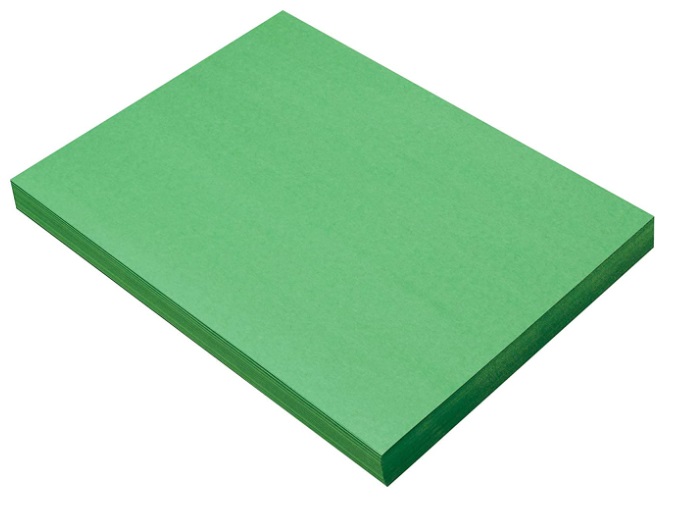 Prang 8003 Holiday Green Construction Paper - 9" x 12" -  50/pkg
