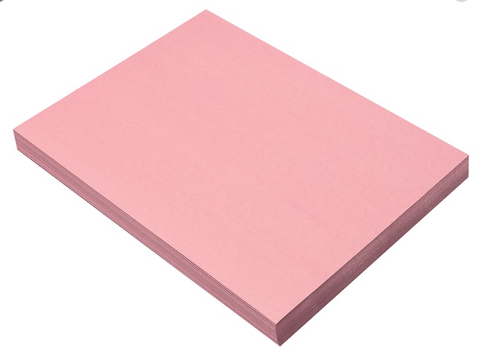 Prang 7003 Pink Construction Paper - 9" x 12" - 50/pkg