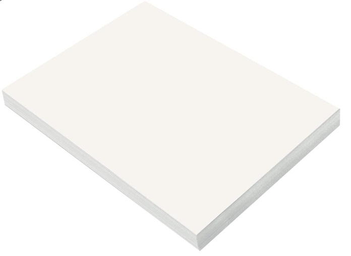 Prang 9203 White Construction Paper - 9" x 12" - 50/pkg