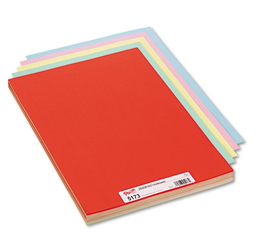 Pacon 5173 Coloured Tag Board Assorted - 12" x 18"