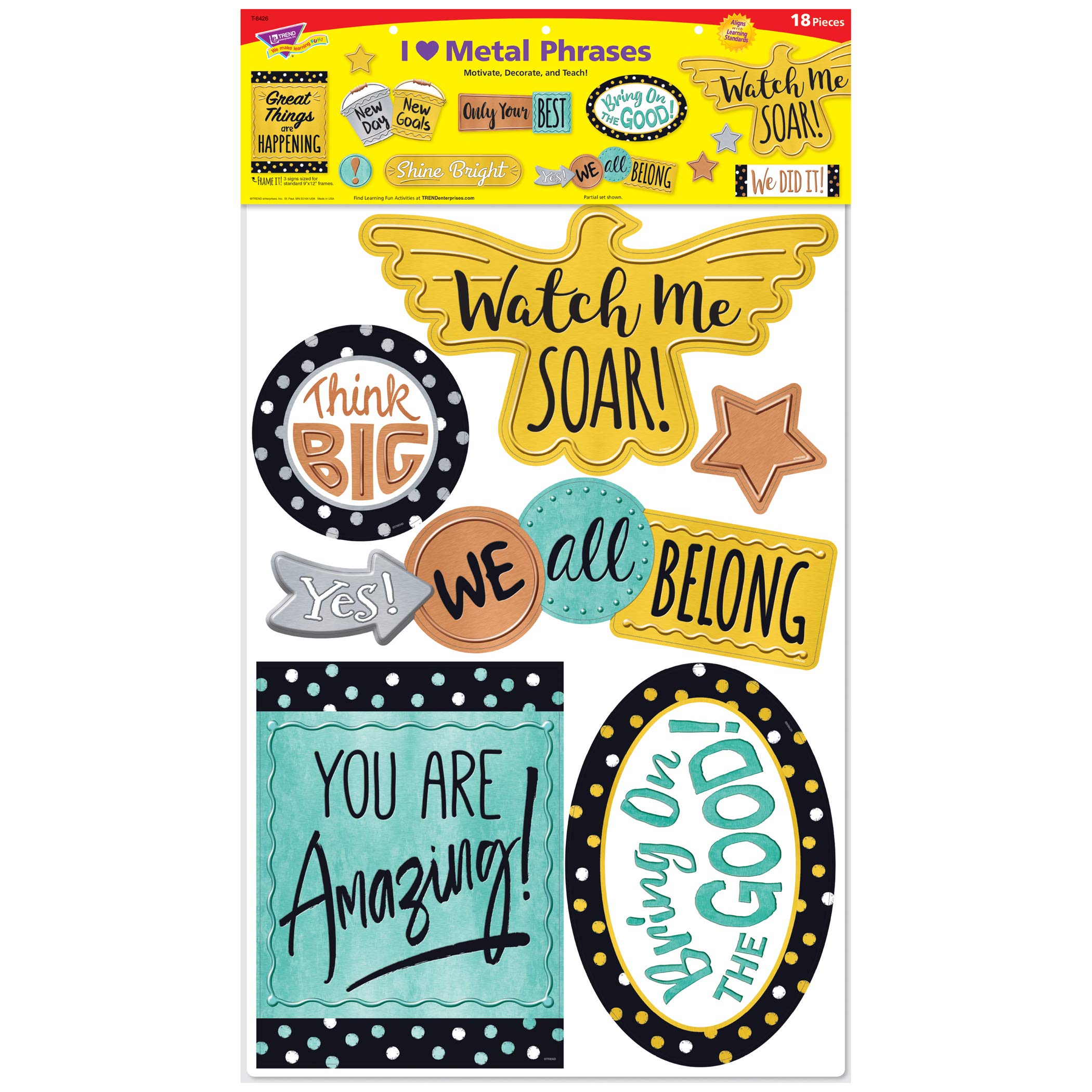 Trend T8426 Bulletin Board Set I Love Metal Phrases