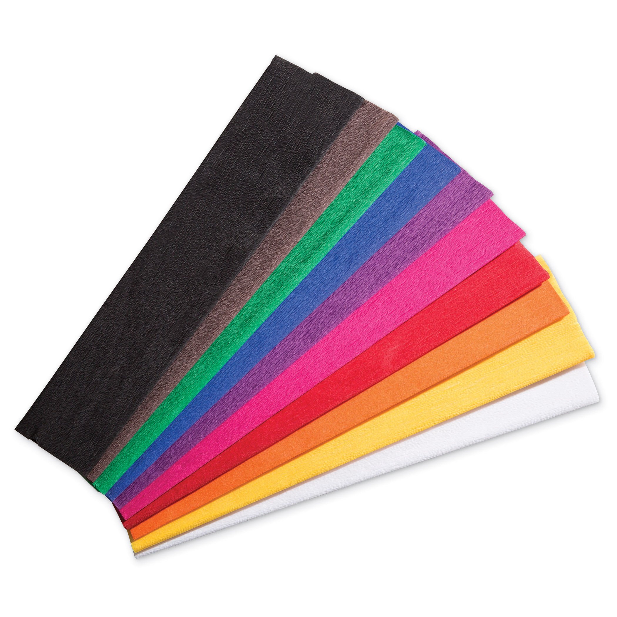 Dennecrepe 17100 Assorted Crepe Paper - 20" x 7.5 ft 12/pack