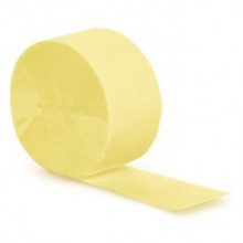 Dennecrepe 02203 Primrose Yellow (Light) Crepe Paper Streamer - 4.8cm x 152m