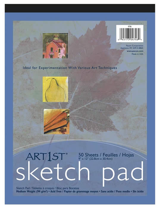 Pacon 4746 Art Pads White 130M Heavy - 9" x 12"