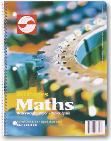 Coil Math Exercise Book  - 8.5"x11" - 80pgs - 06125