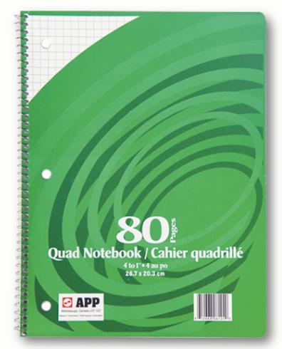 Coil Graph Book 4 to 1" - 8.5"x11" - 80pgs - 06124
