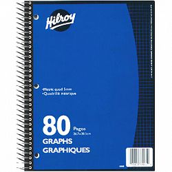 Hilroy 66368 Quad Notebook 1cm x 1cm (80pgs) - 8.5" x 11"