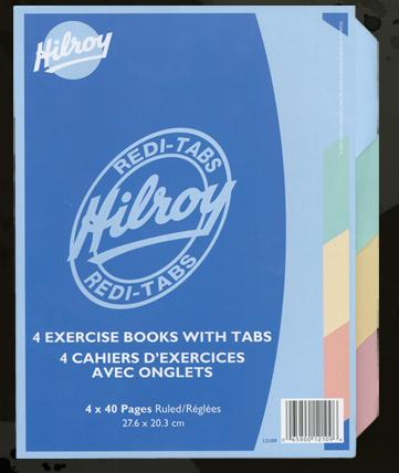 Hilroy 12109 Exercise Books with Tabs (40pgs) - 8.5" x 11"