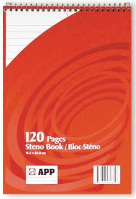 White Steno Book - 6"x9" - 120pgs - 06080