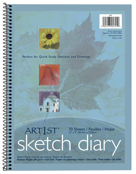 Pacon 4794 Side Coil Sketch Book 50lb True Rite (70pgs) - 8.5" x 11"