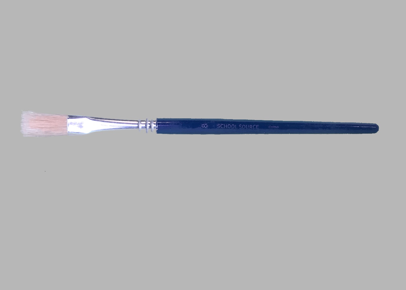 Short Blue Handled Bristle Flat Brush #8 - Each