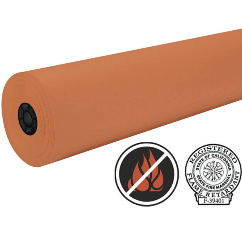 Pacon 101200 Orange Fire Retardant Roll (50lb) - 36" x 1000'