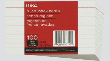 Hilroy 63352 Index Cards Plain - 3" x 5"