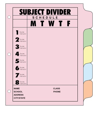 Kleer Fax 88515 Index Dividers with 5 Paper Tabs