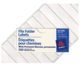 Avery File Folder Labels White - 3.5"x5/8" - 200/pkg - 05217 (TBD)