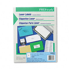 Avery Press Apply Labels - 3 1/3"x4" - 100/pkg - 30604