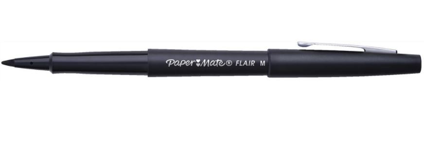 Papermate Flair Markers 1865459 - Black - 12 per box