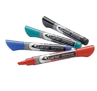 Quartet Enduraglide Dry-Erase Markers - Chisel - assorted 4/Pack