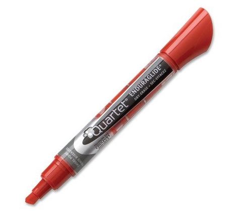 Quartet Enduraglide Dry-Erase Markers TK18221 - Chisel - 12/Pack Red