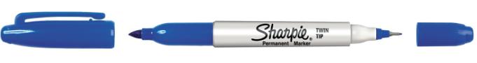 Sanford 32003 Sharpie Blue - Twin Tip - EACH