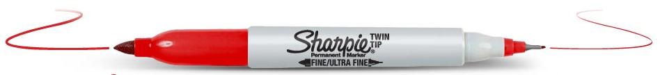 Sanford 32002 Sharpie Red - Twin Tip - EACH