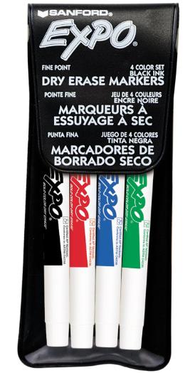 Sanford 86674 Expo White Board Marker Assorted - Fine Point - 4 Pack