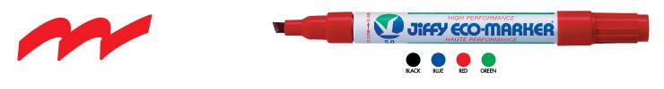 Jiffco JK902 Jiffy Markers Large Red - Chisel Tip