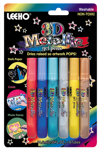 School Source 32282 3D Metallic Gel Pen For Artwork