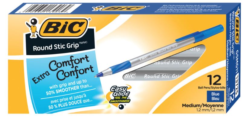 Bic Rubber Grip Stick Pen #GSMG1113725 Blue - Medium