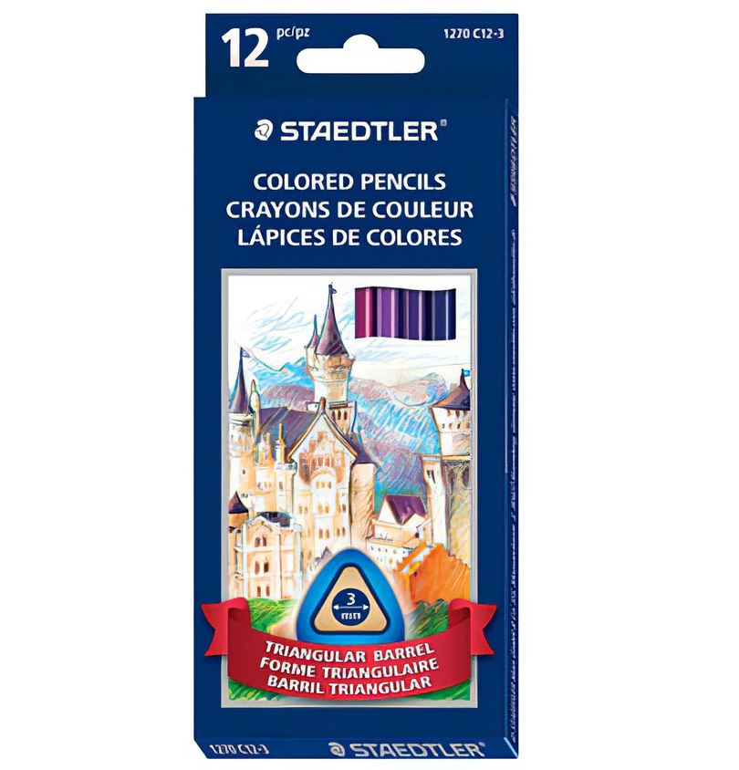 Steadtler 1278CC12 Triangular Coloured Pencils -   12/pkg