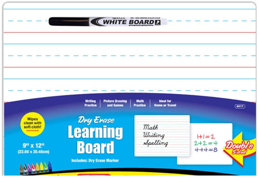 Bazic 6017 9 x 11 Double Sided Dry Erase Board with Marker
