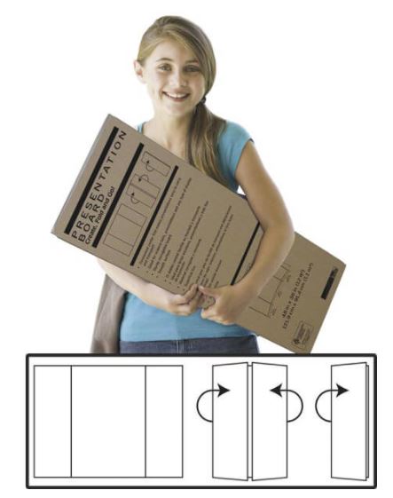 Pacon 3763 Presentation Board 3 Section Folding Board - 48" x 36"