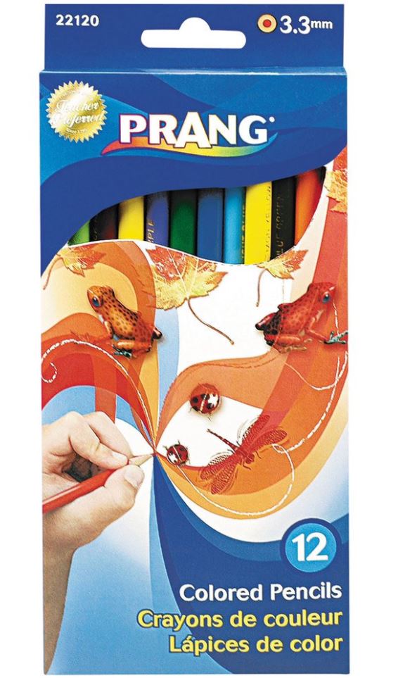 Prang 22120 Assorted 12 Colored Wood Pencils 3.3mm