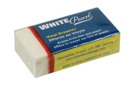 Dixon White Pearl Vinyl Erasers-Medium 24/pk