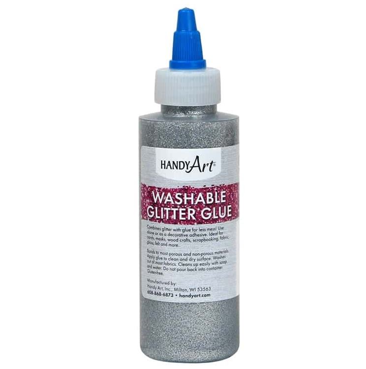 Handy Art 144-166  Glitter Glue Silver - 4oz