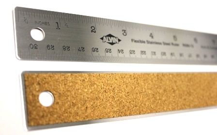 Ruler Metal Stainless Cork Back - 6"