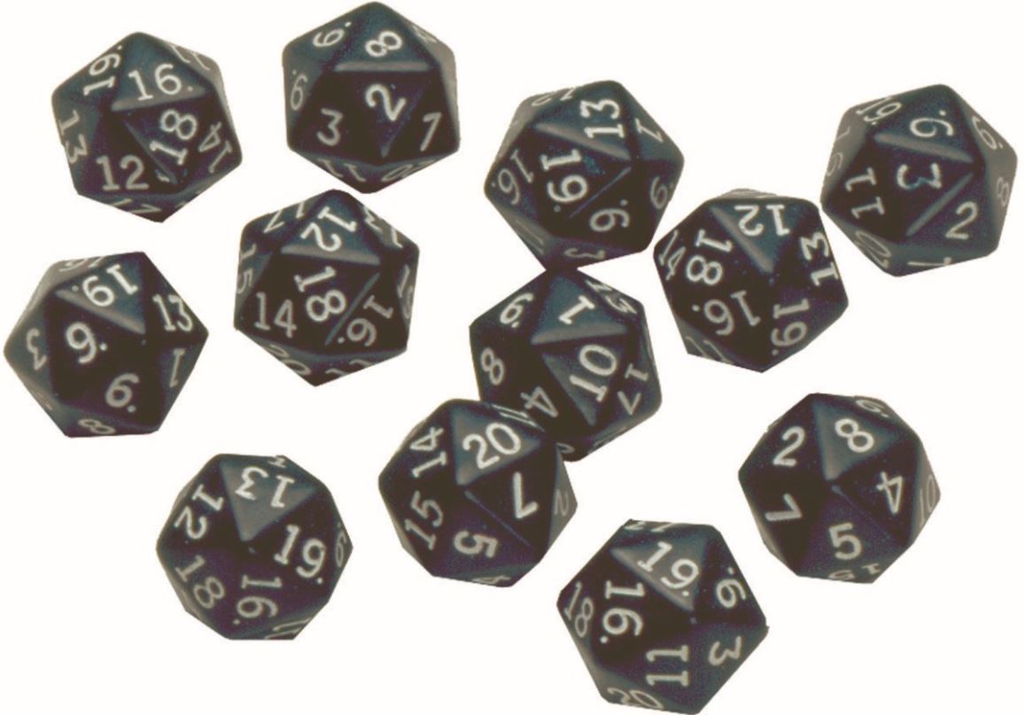 Polyhedra Dice - 20 Sides - Set of 12