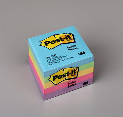 3M Premium Post-it 5 Assorted - 3"x3" - 5/pkg - 654-5UC