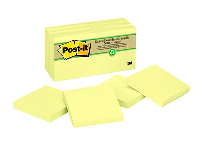 3M Premium Post-it - 3"x3" - 12/pkg - 654-RP-YEL