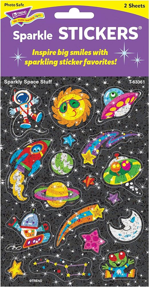 Trend T63361 Sparkly Sticker Space Stuff