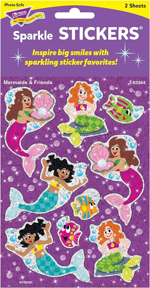 Trend T63364 Sparkly Sticker Mermaids & Friends