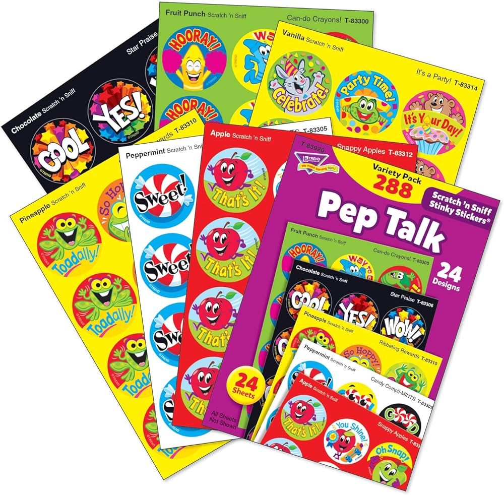 Trend T83920 Scratch and Sniff Stinky Stickers Pep Talk Variety Pack