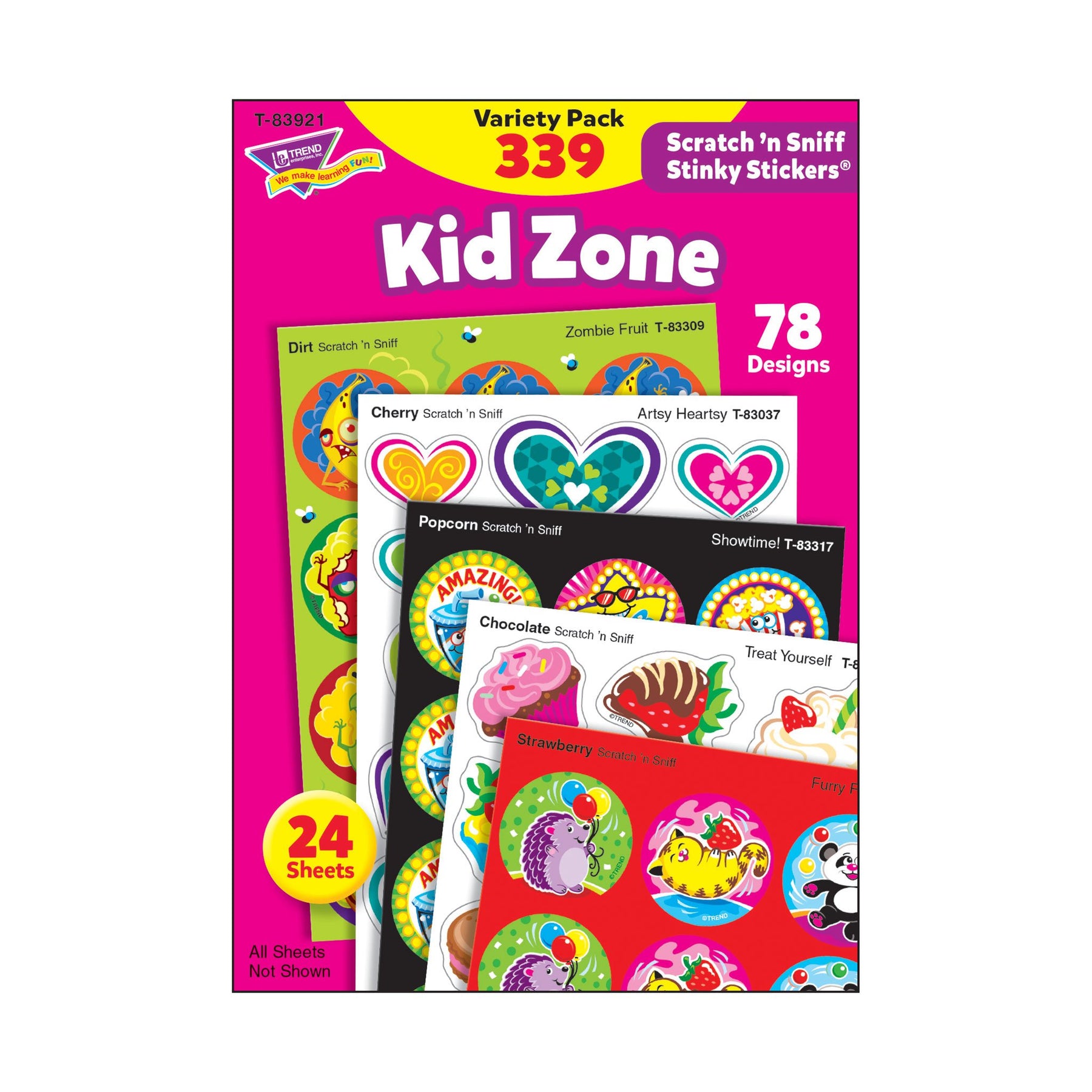 Trend T83921 Scratch and Sniff Stinky Stickers Kid Zone Variety Pack