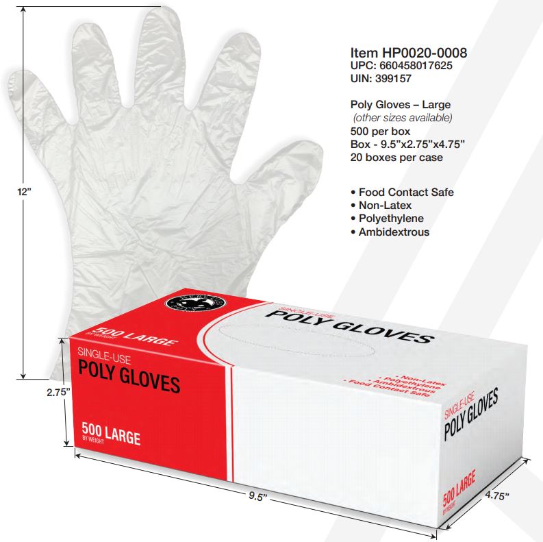 Polyethylene Gloves - Small - Box of 500