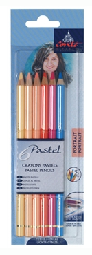 Conte Soft Pastel Portrait Pencils Assorted Colour - -   6/pkg - 