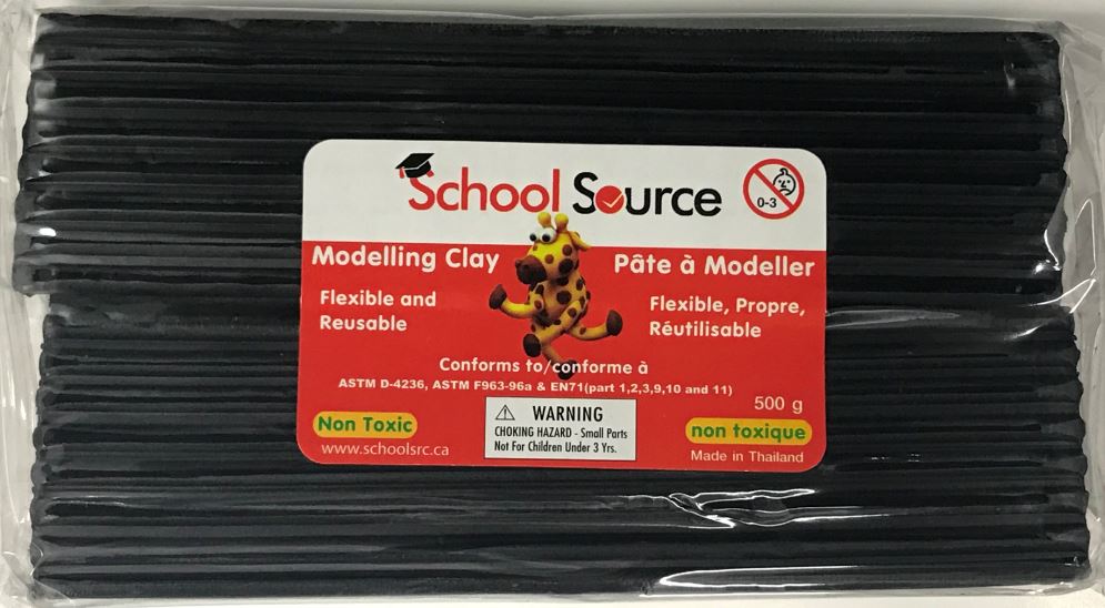 School Source Quality Soft Modeling Clay Black - 500g