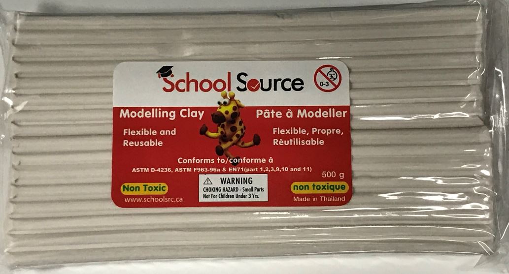 School Source Quality Soft Modeling Clay White - 500g