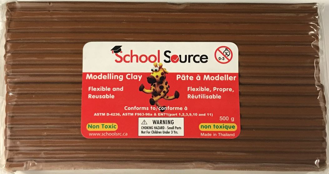 School Source Quality Soft Modeling Clay Brown - 500g