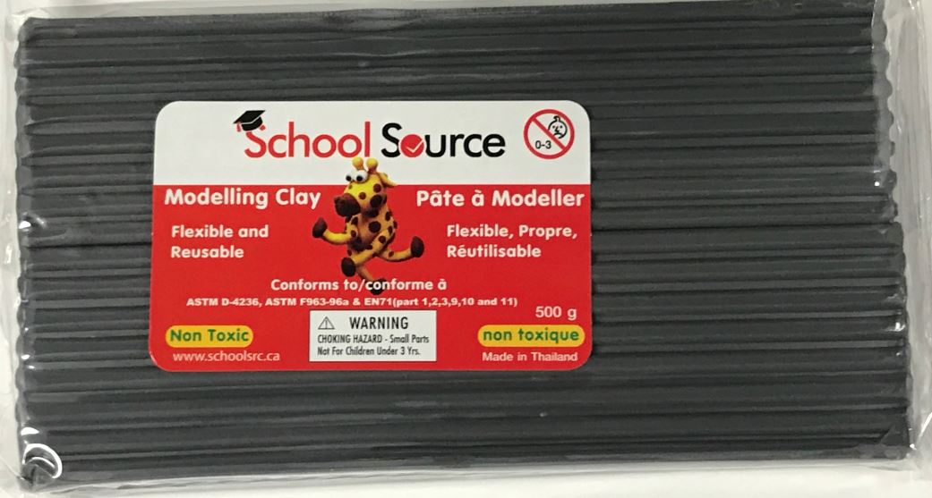 School Source Quality Soft Modeling Clay Grey - 500g
