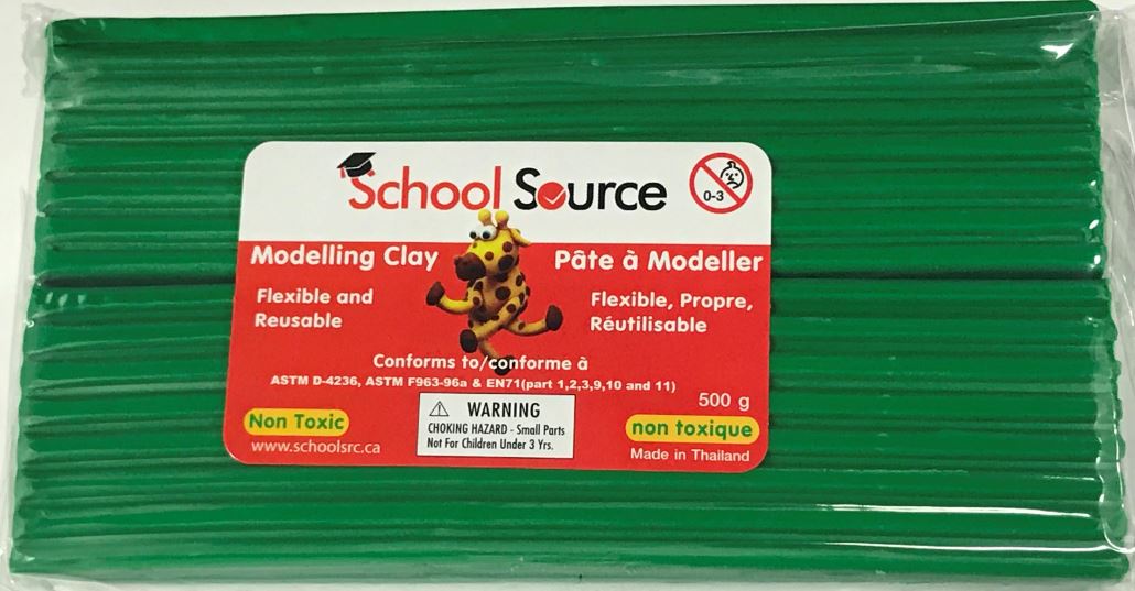 School Source Quality Soft Modeling Clay Green - 500g